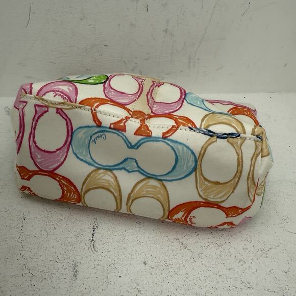 Coach Hamptons Weekend Scribble Top Handle Pouch Mini Bag Y2K Colorful Purse - Picture 6 of 12